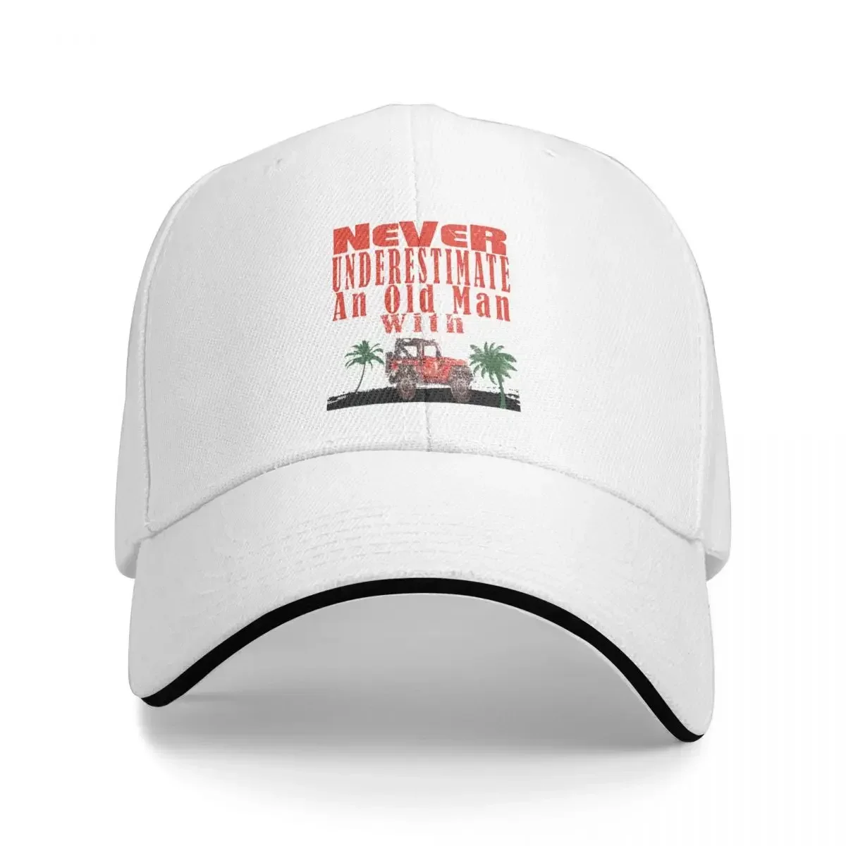 Never Underestimate An Old Man With A Jeep Baseball Caps Snapback Fashion Baseball Hats Breathable Casual For Men's And Women's