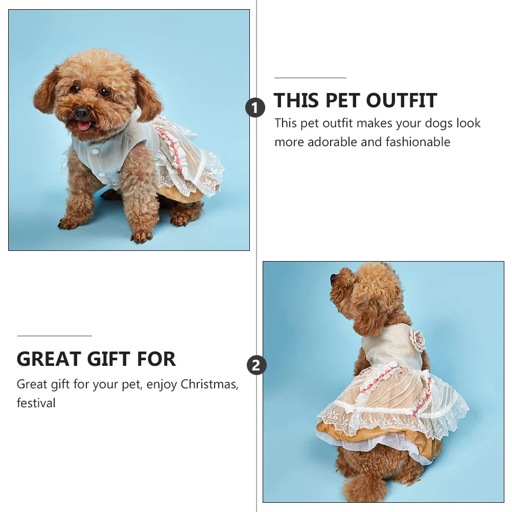 

Dog Dress Pet Skirt Cute Puppy Clothes Christmas Supplies Satin Adorable Fashion Holiday Party Dog Outfit Pet Clothes