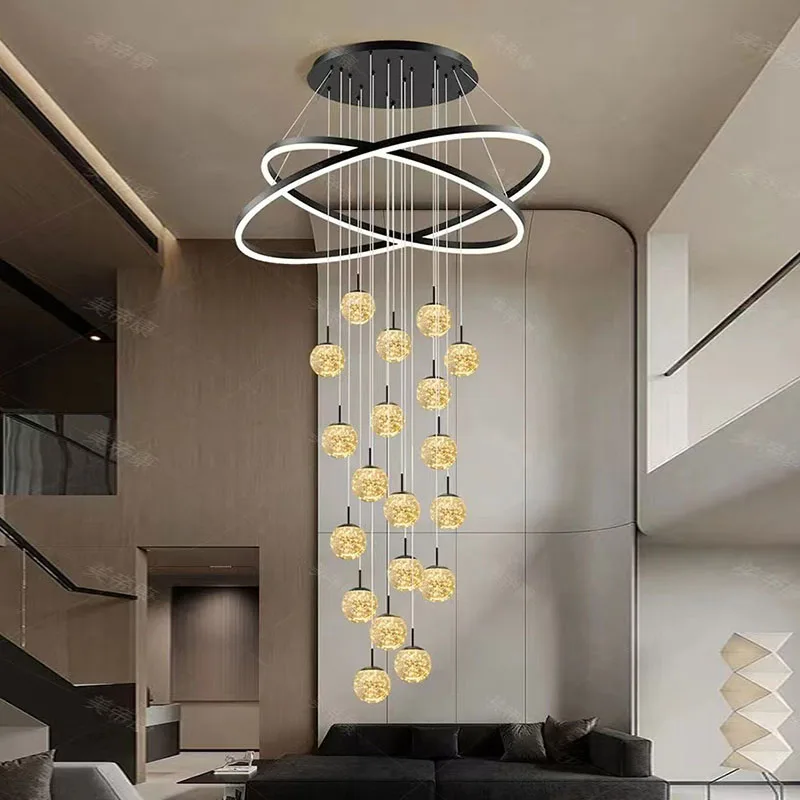 Modern home decor led lights pendant light lamps forstaircase Chandeliers for living room hanging light indoor lighting