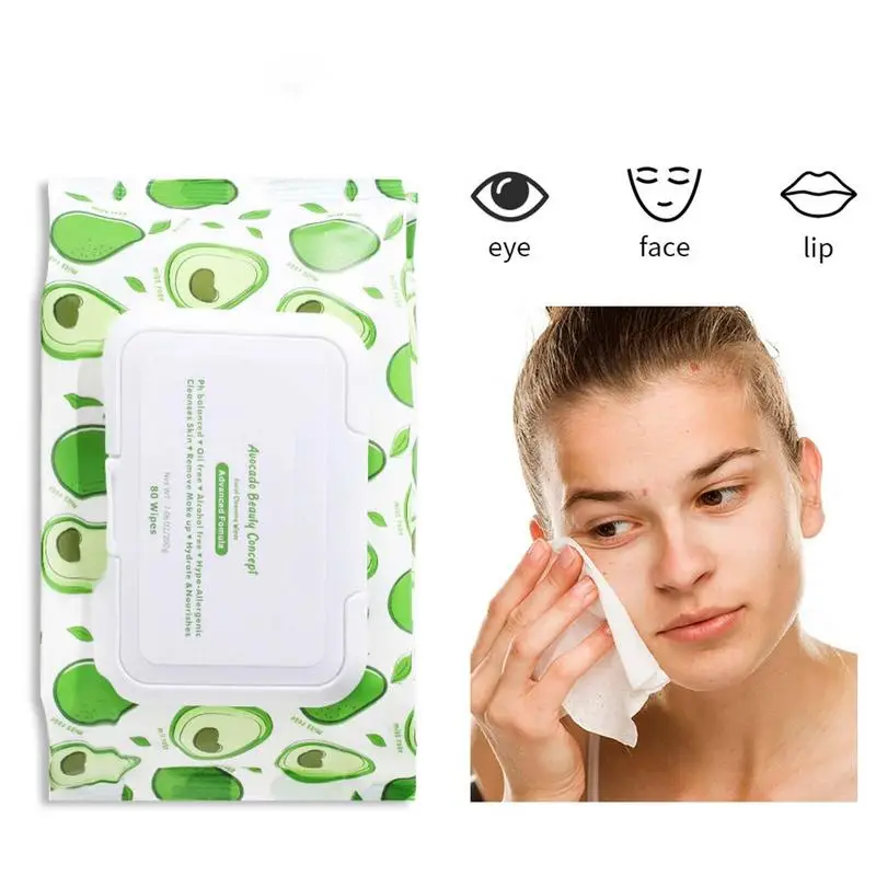 Makeup Cleansing Towelettes Fiber Avocado Makeup Remover Wipes Gently Removes Makeup And Cleanses Skin Towelettes For Waterproof