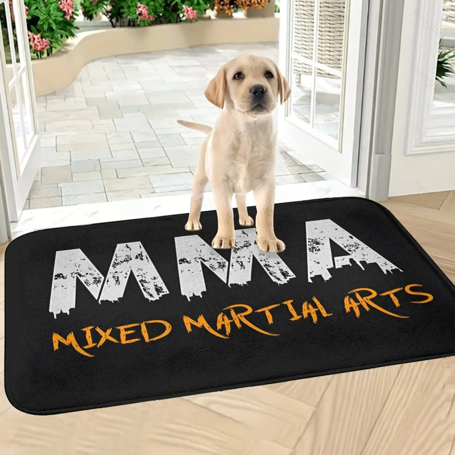 1pc Mixed Martial Arts Anti-Slip Doormat, Lightweight Machine Washable Polyester Entrance Rug for Home Decor, Anti-Slip Mat