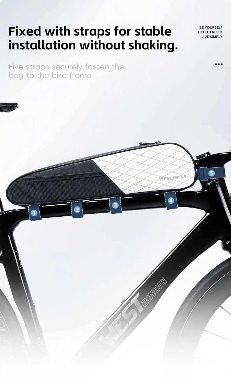 WEST BIKING Fahrrad-Rahmentasche, wasserdicht, stabil, große Kapazität, Werkzeugtasche für Rennrad, MTB, Fahrradzubehör – Detail 7