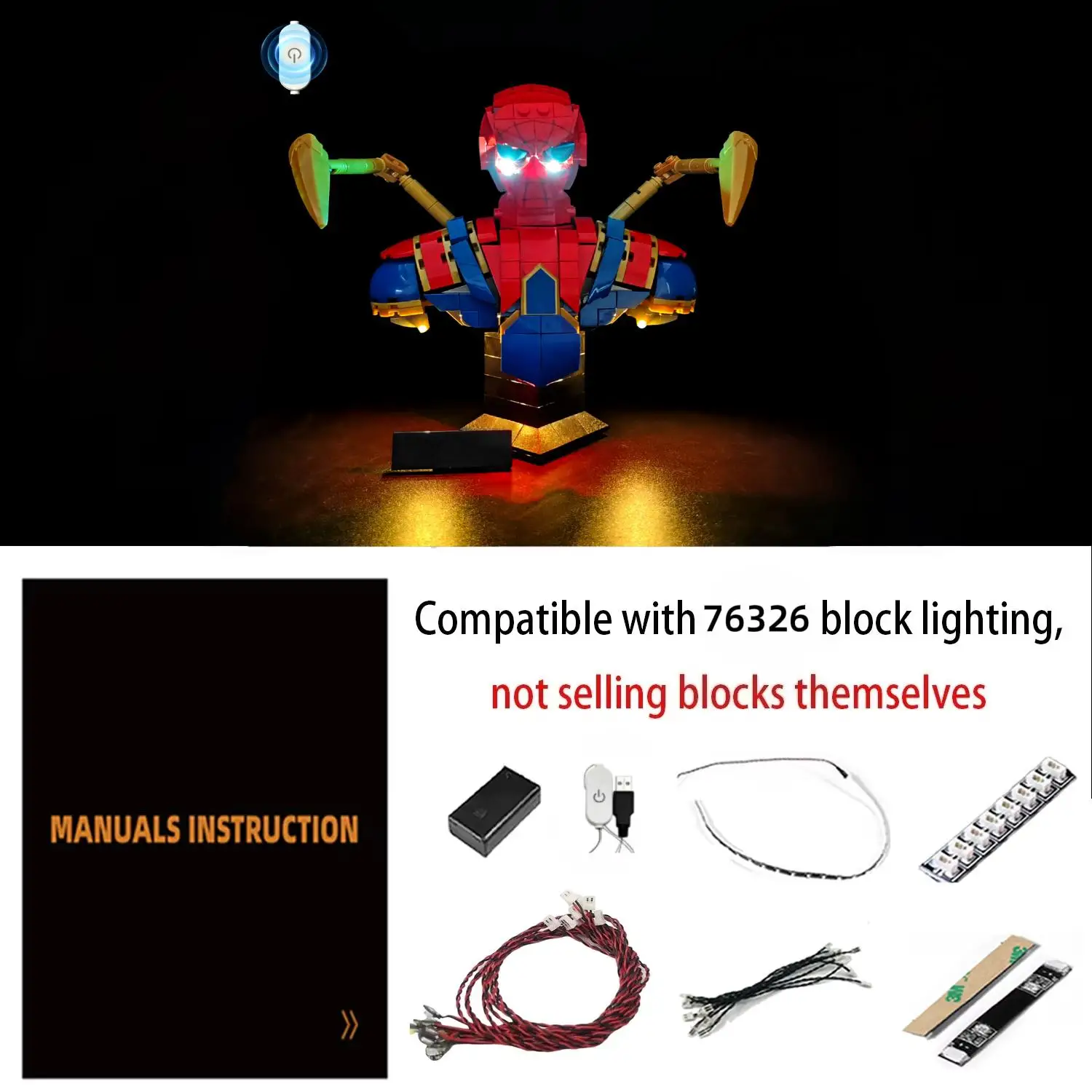 مجموعة إضاءة LED LYBMTWF متوافقة مع طراز Lego 76326 Man Minifigure (لا تشمل الطوب النموذجي)