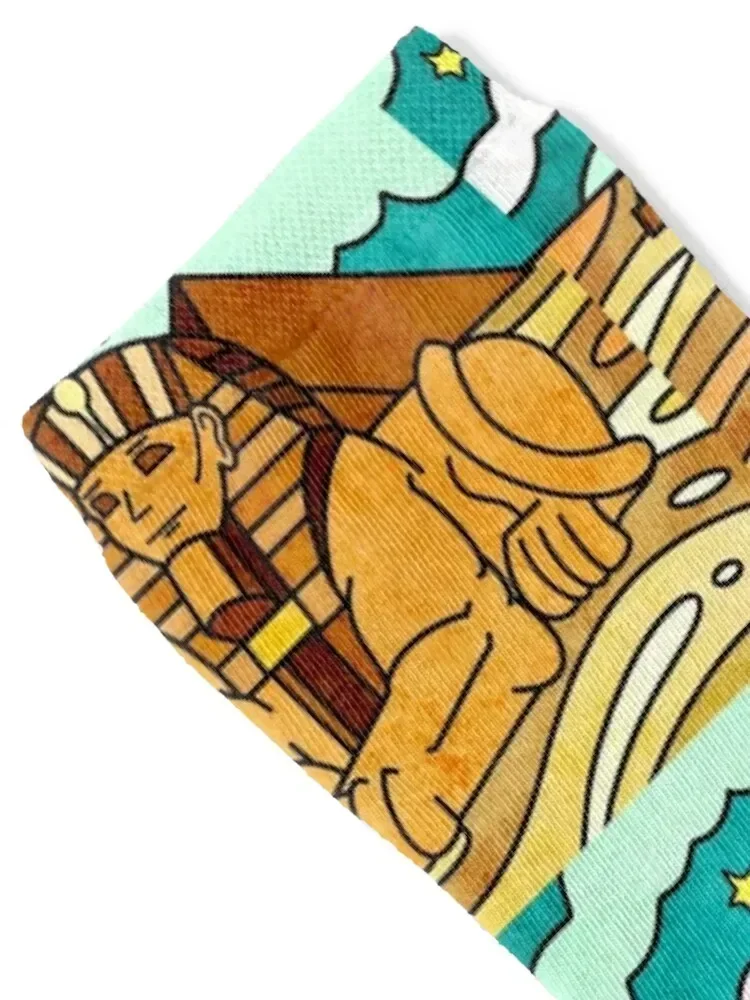 جوارب الأهرامات المصرية زهور عيد الميلاد مع جورب مضحك مطبوع للرجال جوارب نسائية #2