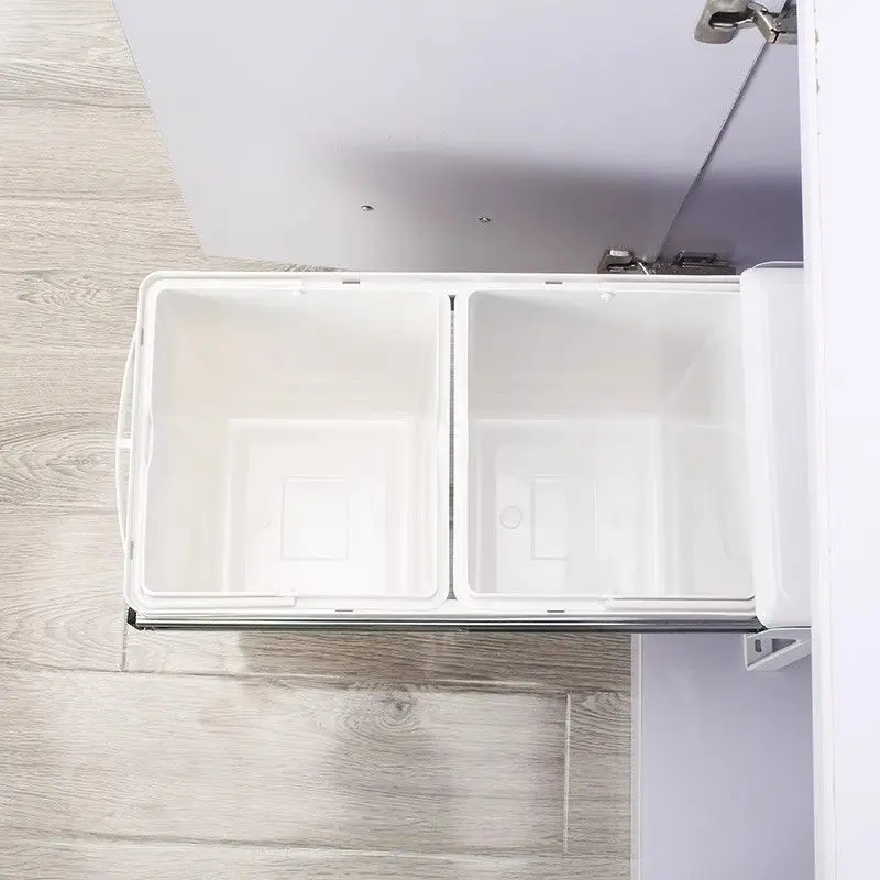Pull-out sorting trash can, embedded trash can in kitchen hidden cabinet, sink cabinet trash can