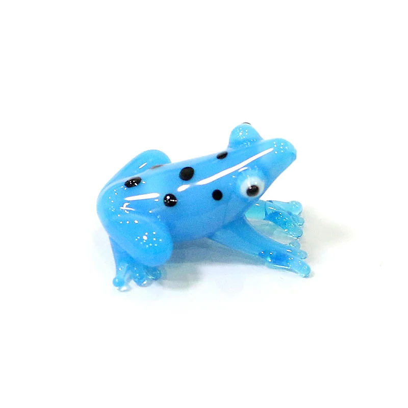 2 Stück Bunte Mini-Glas-Tierfiguren Niedliche Frosch-Miniatur-Statuen Ornamente für Zuhause Tischdekoration Feengarten Bonsai Deko-Zubehör – Detail 37