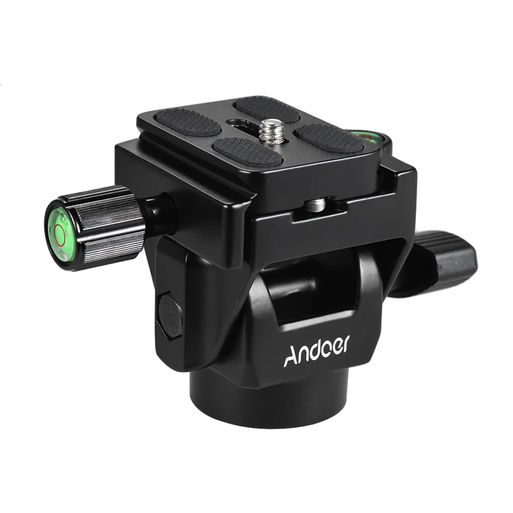 Andoer M-12 Monopod Tilt Head Panoramic Head Telephoto Bird Watching with Quick Release Plate Monopod Head Arca