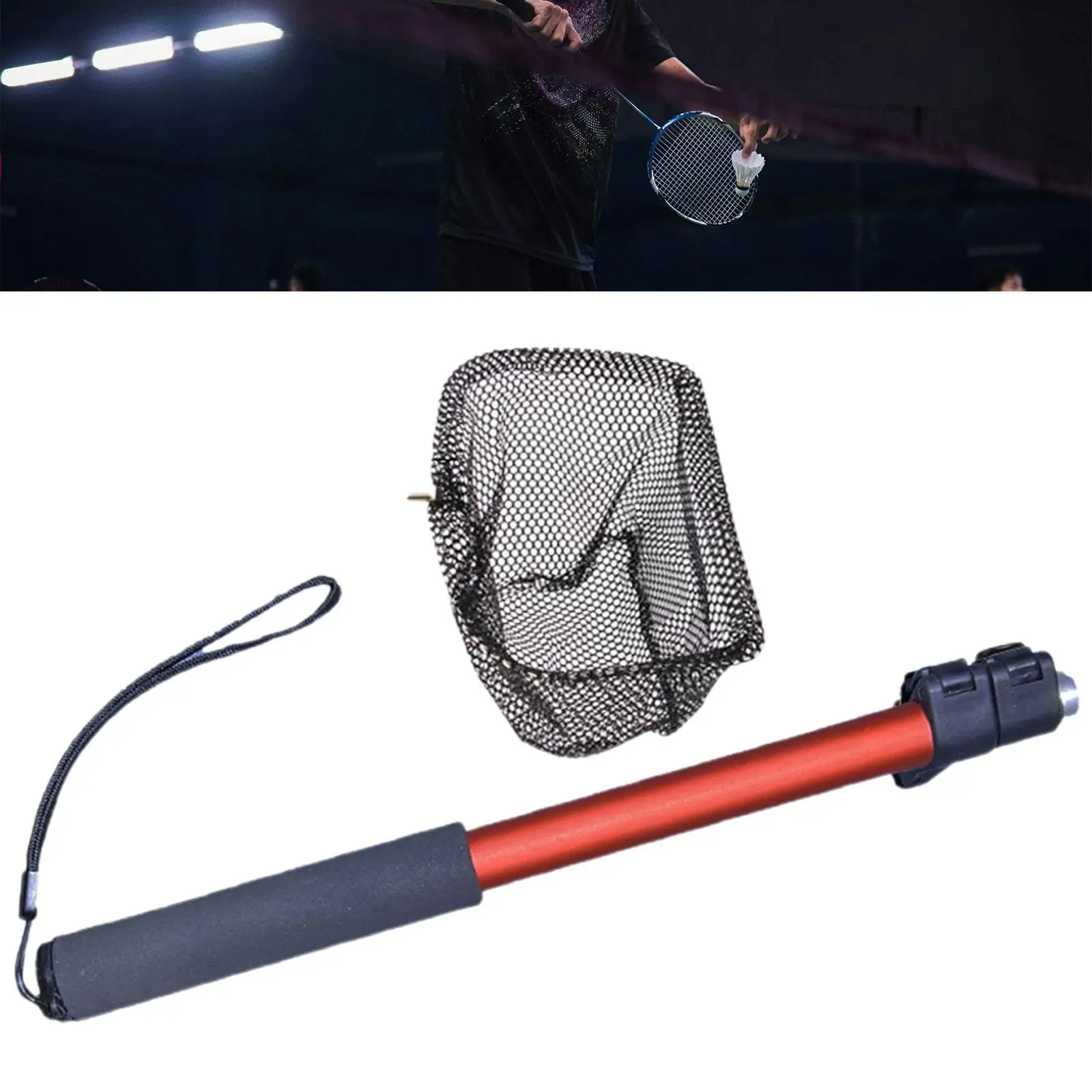 Metal Tennis Ball Retriever Adjustable Gathering Picker Telescopic Ball Case Net for Sports Exercise