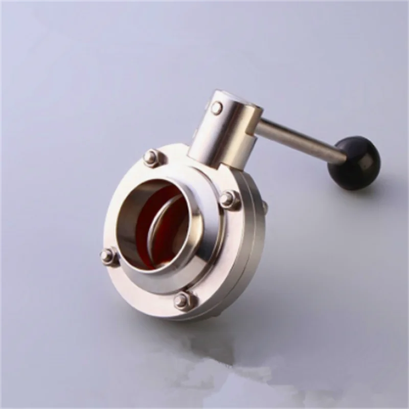 

2" 51mm SS304 Stainless Steel Sanitary Weld Butterfly Valve Brew Beer Dairy Product