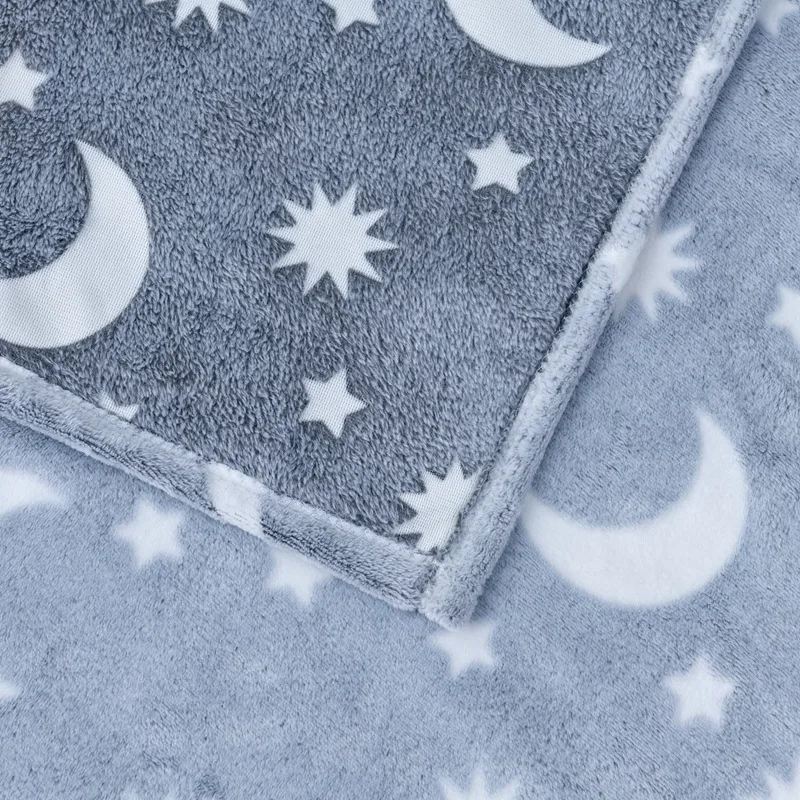 Throw Super Soft Summer Two-sided Flannel Warm Printed Star Luminous Glow In The Dark Blanket