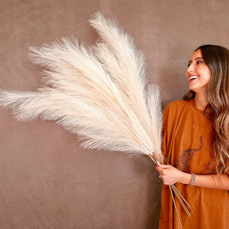 38'' Artificial Pampas Grass Decor Tall Reed Fake Flowers Home Decoration Room Boho Silk Pampas Flower for Party Wedding Decor