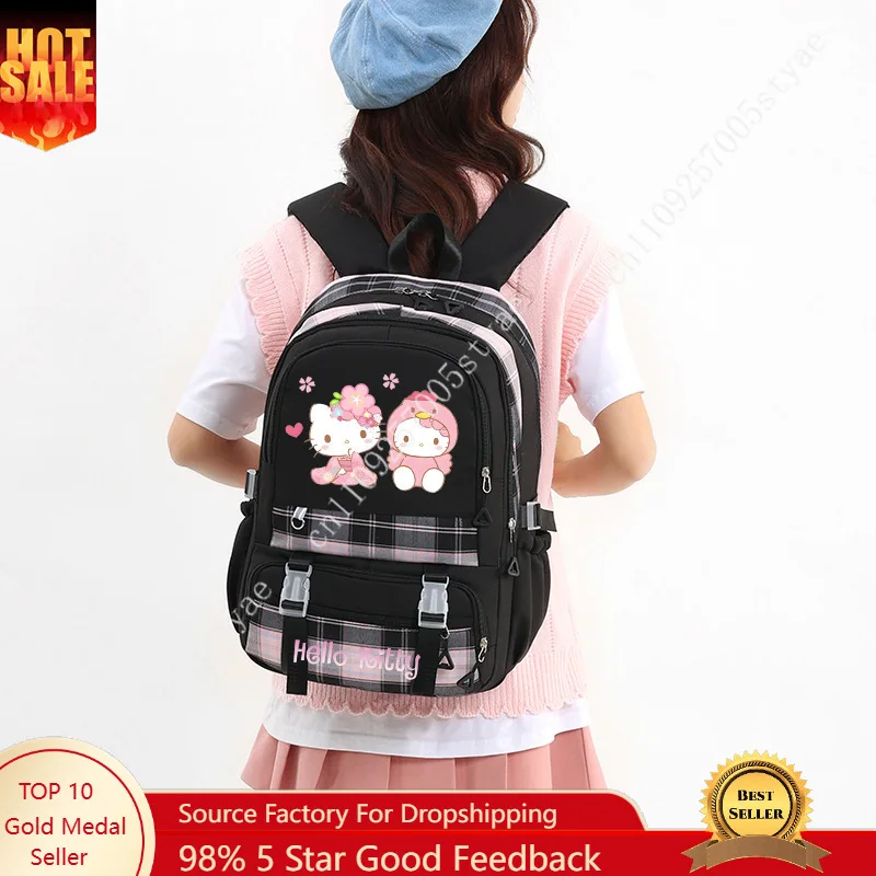 

Школьный рюкзак Hello Kitty для девочек, милая сумка через плечо