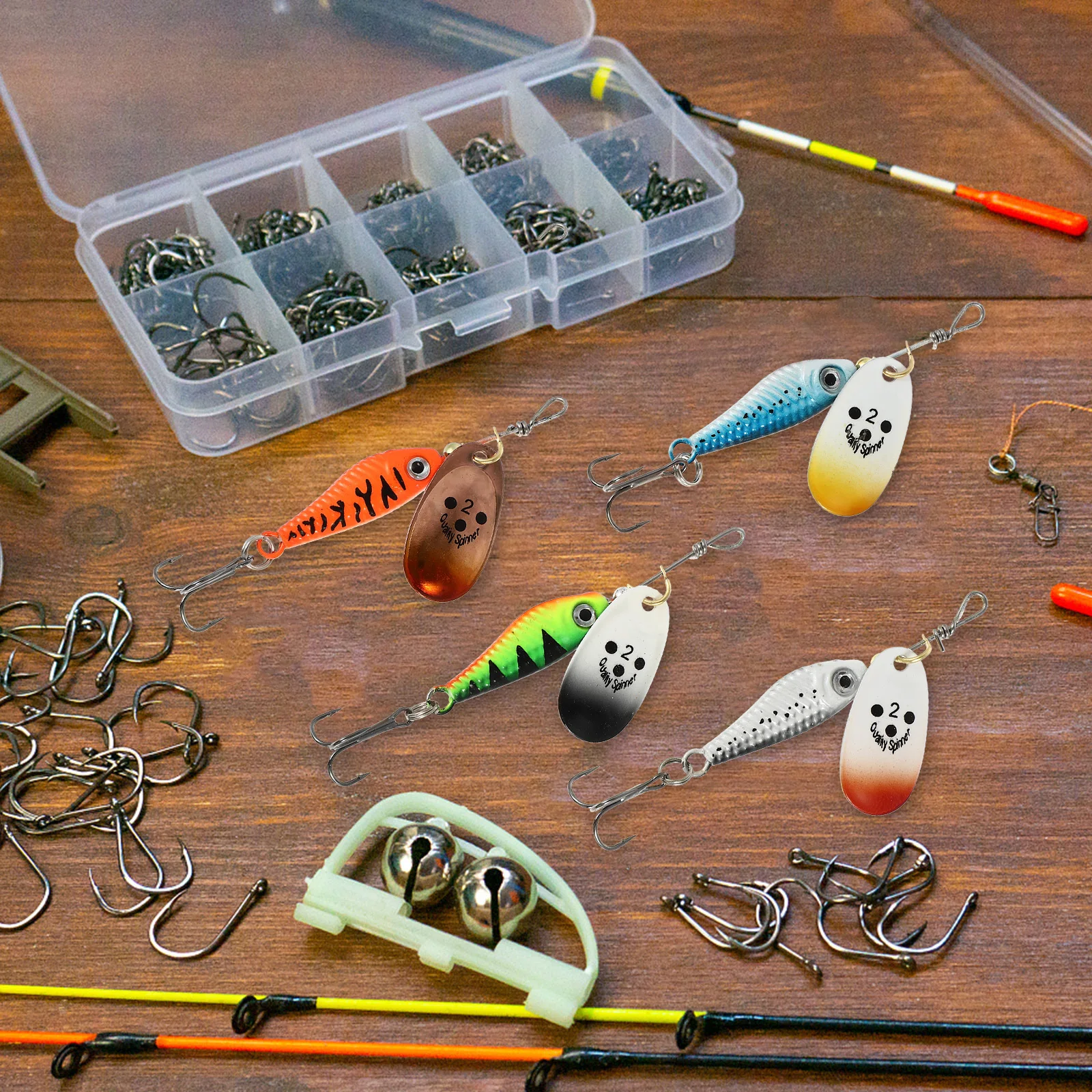 

Fish shaped Sequin Baits Artificial Lures Floating Reusable Life like Eco friendly High quality Hooks Bright Color Rotation