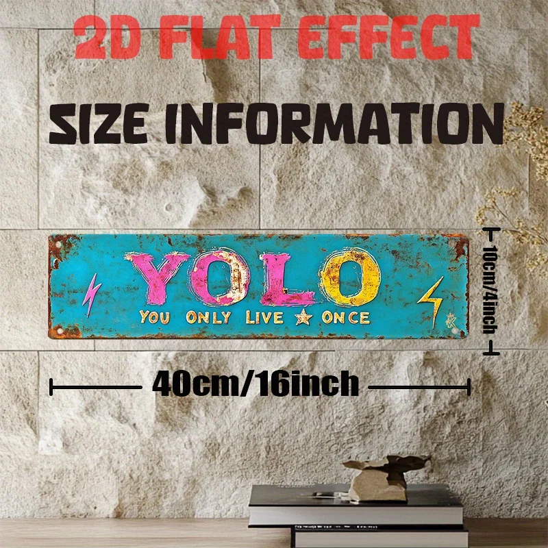 2D Flat, 1pc Retro Metal Tin Sign 