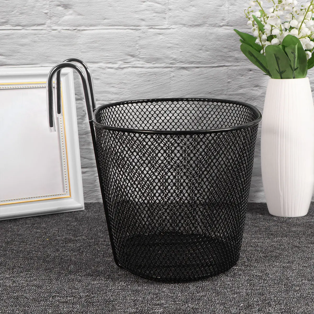 

Съемная корзина для велосипедного руля, прочная железная рама, корзина для хранения на велосипеде с передним крючком для подвешивания, случайный стиль