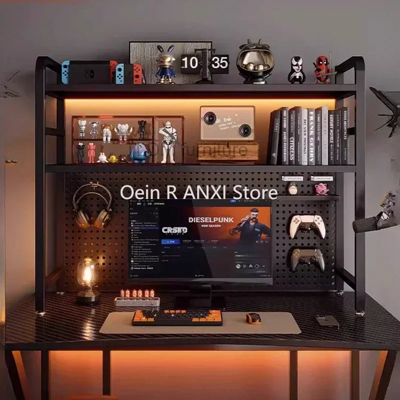 Metal Storage Shelf Desktop Bookshelf Storage Decoration Computer Desk Gaming Display Shelf Estanteria Home Furniture