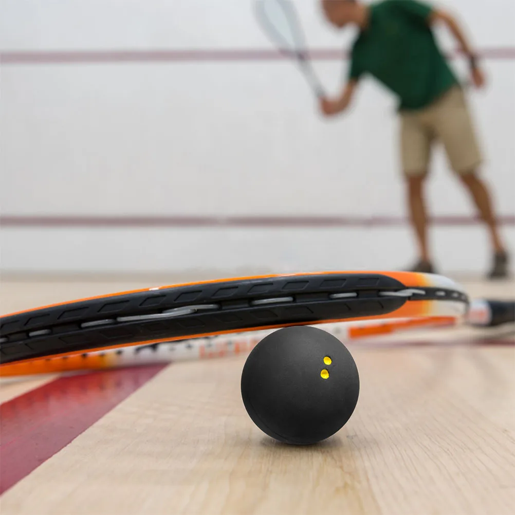 

2pcs Double Yellow Dot Squash Balls High Elastic Rubber Competition Training Practical Small Racket Ball Lightweight Durable