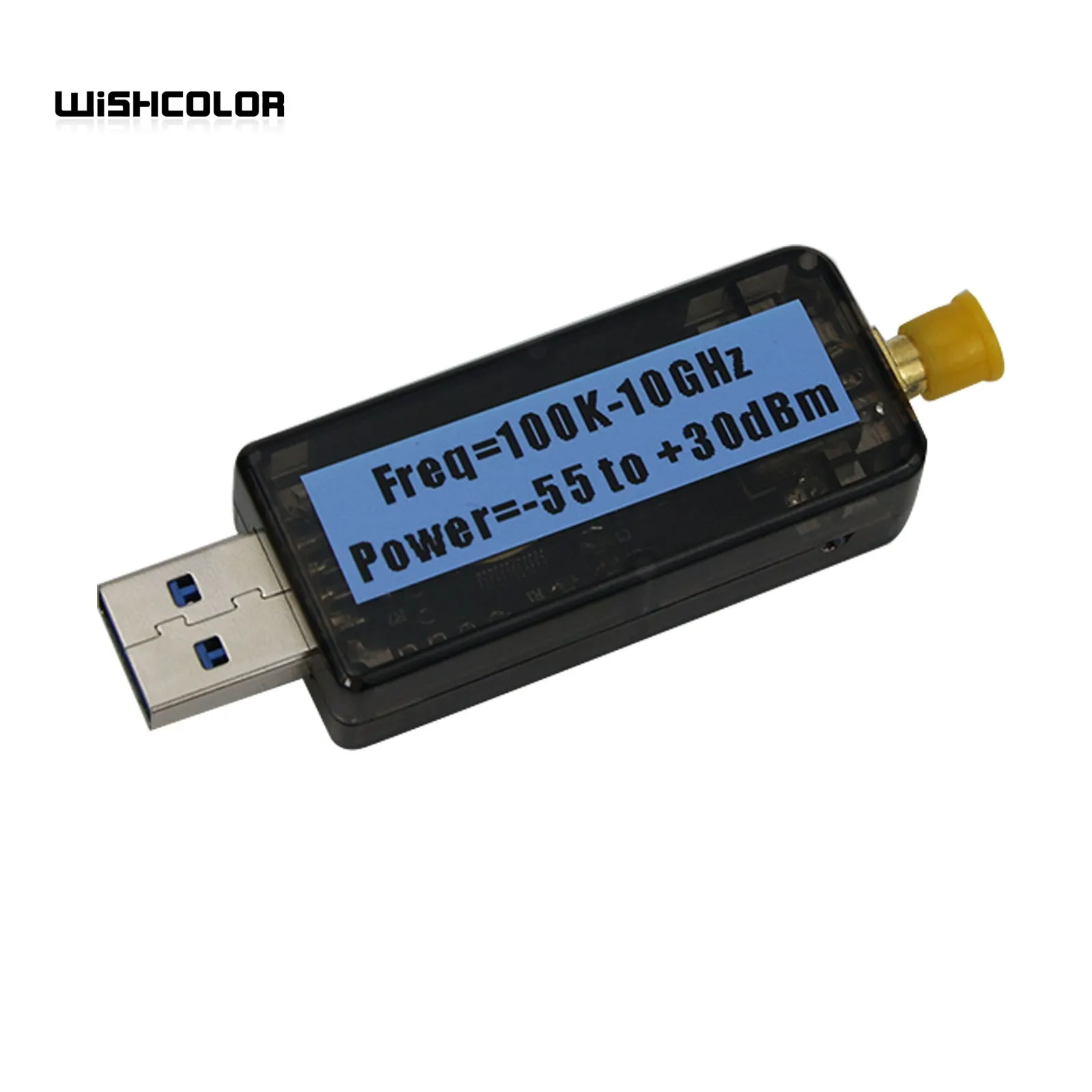 Wishcolor USB RF Power Meter V3.0 100K To 10GHZ -55 To +30dBm Prestored 9 Attenuation Curves 0.96