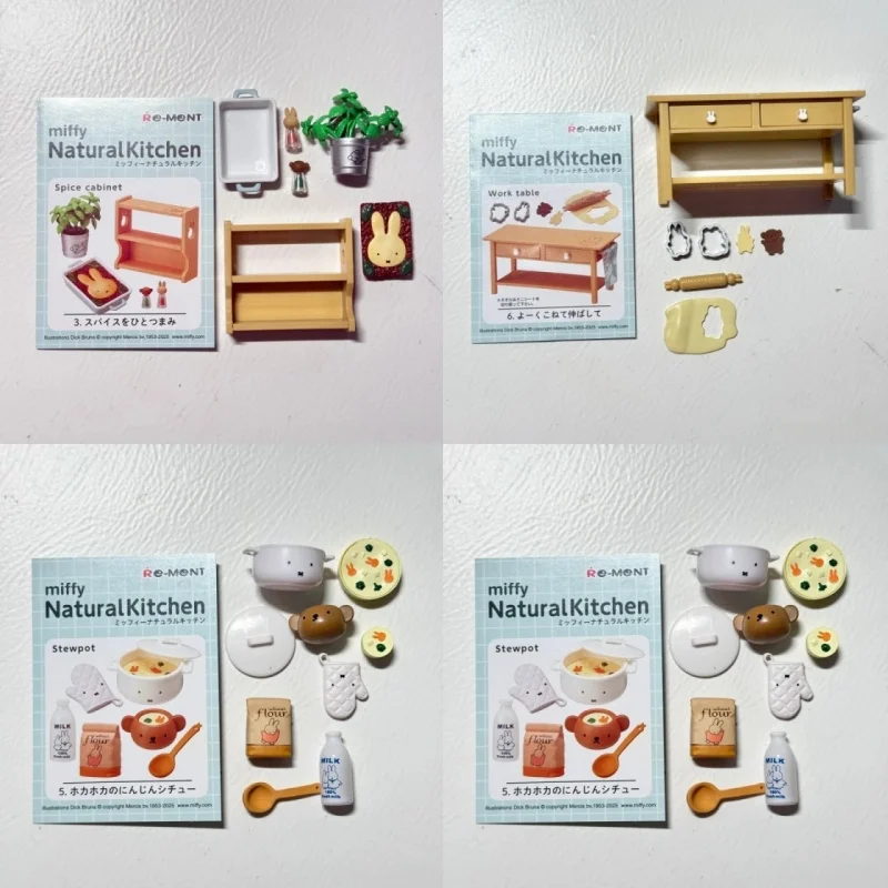 Genuíno re-ment miffy coelho natural cozinha cozinha em miniatura jogar casa caixa cega ornamento anime figura modelo brinquedos presentes