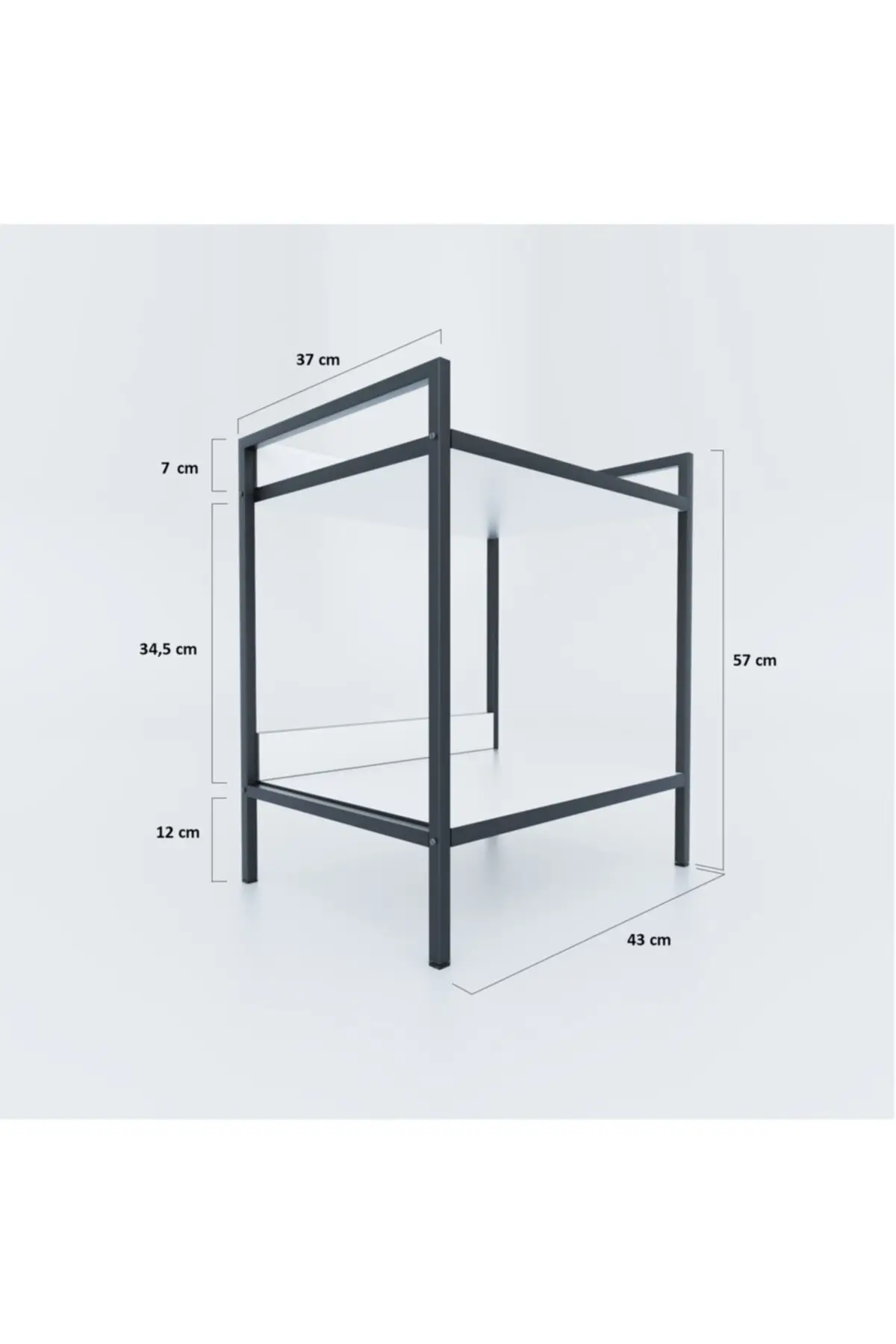 โมเดิร์น Dresser โลหะไม้ Nightstand 2ชั้นวางโลหะยืน Rack ชั้นวางหนังสือตารางกาแฟ