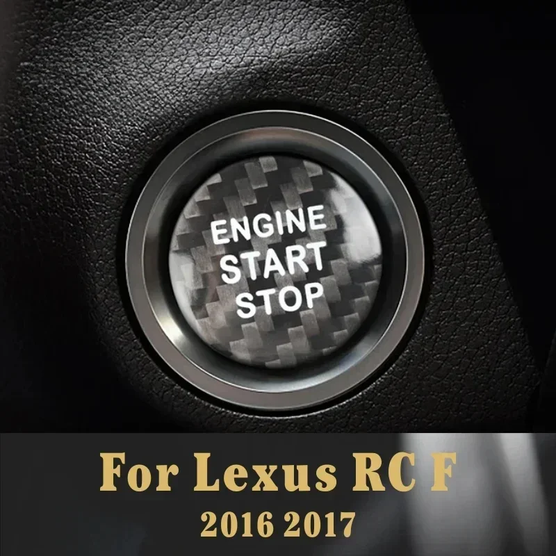 

For Lexus RC F Real Dry Carbon Fiber 16-17 Interior Decoration Engine Start Stop Button Cover Sticker Modification Accessories