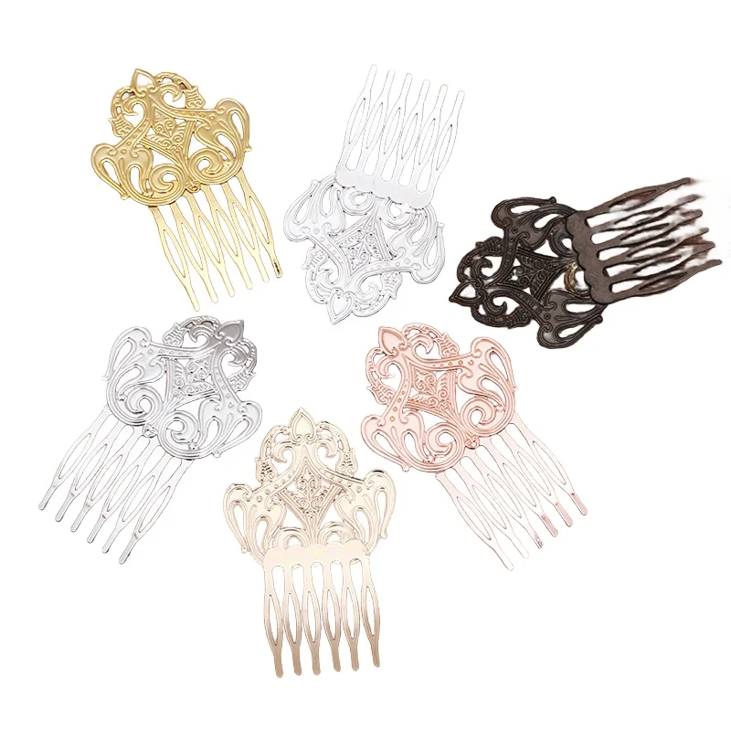 BoYuTe Custom Made (200 Pieces/Lot) 50*80mm Metal Hair Comb DIY Jewelry Accessories Bead Materials