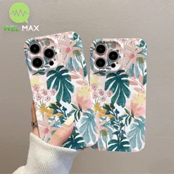 Popular Tropical plant phone case For iPhone 15 14 13 12 11 Pro Max Summer Beach style ShockProof Anti-fall lens ProtectiveCover