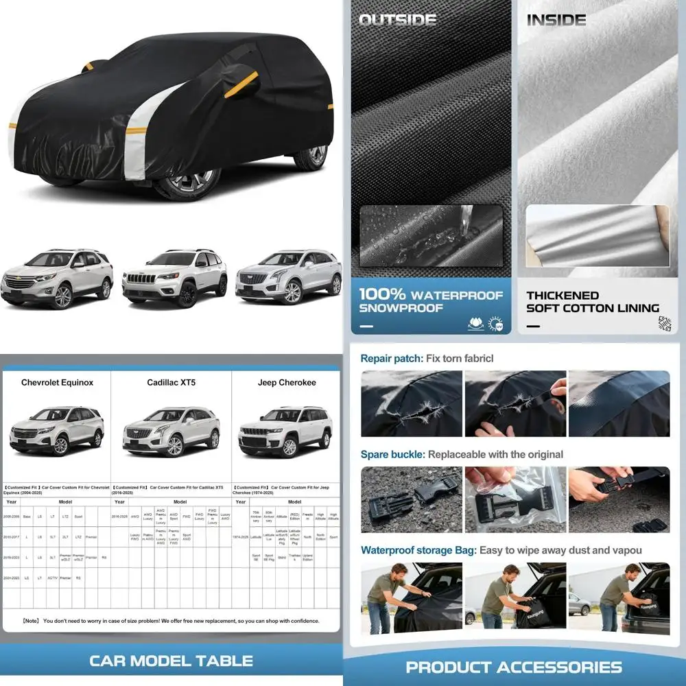 

Водонепроницаемый всепогодный автомобильный чехол — изготовленный на заказ для Equinox, SRX/XT5, Cherokee — полная внешняя защита с индивидуальным дизайном