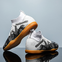 Men's Sports IC Indoor Flat Bottomed Football Shoes Adult High-Tops Wear Resisting Training Shoes Teenagers Non Slip Shoes