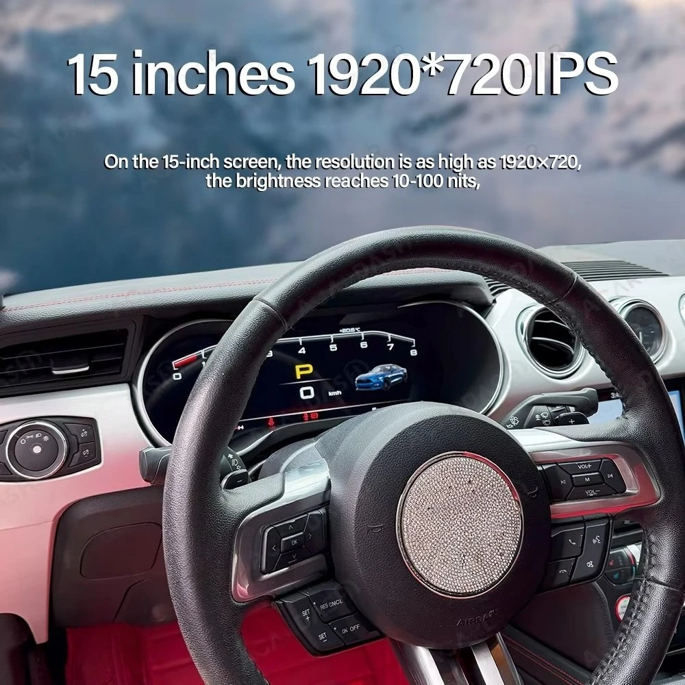 For Mustang (2014-2024) ACARDASH New Arrival Upgrade 15 Inch LCD Plug and Play Speedometer Digital Cluster Dashboard