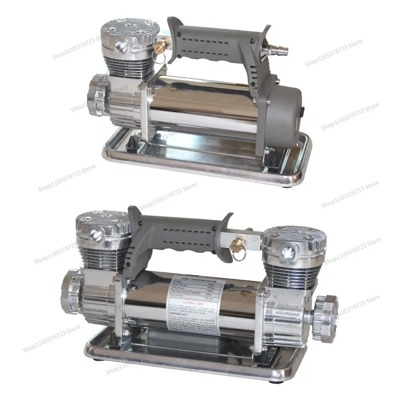 For Air Compressor Automobile  Double Cylinder Tire Punch 12V Portable High Power Car Inflation