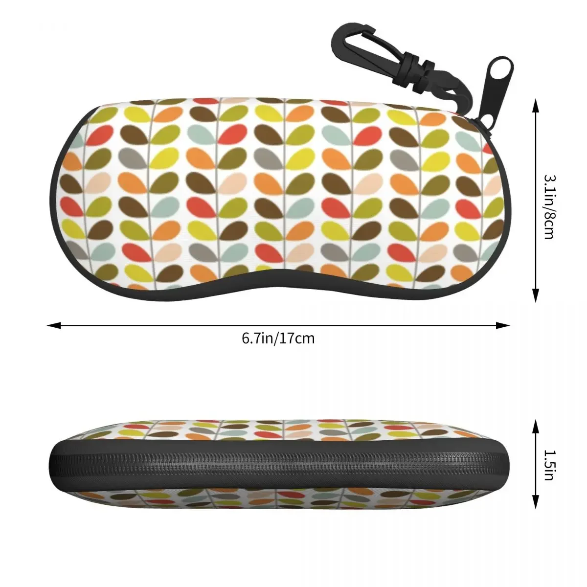 Custom Orla Kiely Flowers Shell Glasses Case Unisex Mid Century Modern Multi Stem Eyeglasses Case Sunglasses Protector Box