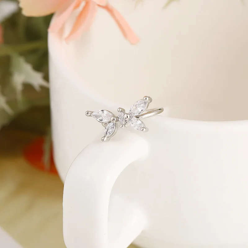 Korean Fashion Diamond-encrusted Zircon Butterfly Ear Clip Niche Design Non-pierced Ear Bone Clip