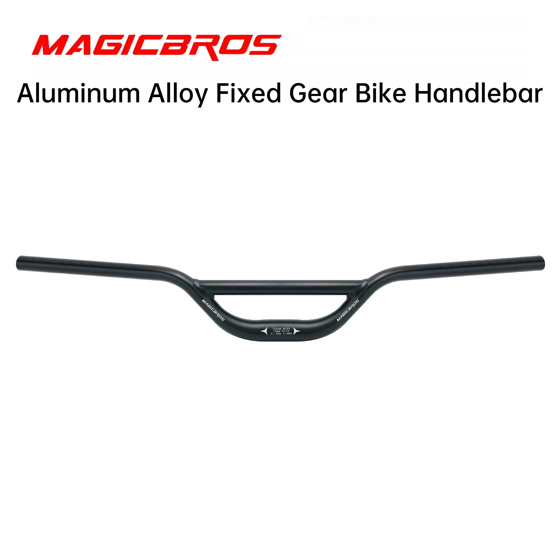 MAGICBROS Fixed-Gear-Lenker aus Aluminiumlegierung, 760 mm Länge, 22,2 mm Griffdurchmesser, 31,8 mm Klemmdurchmesser, 70 mm Höhe