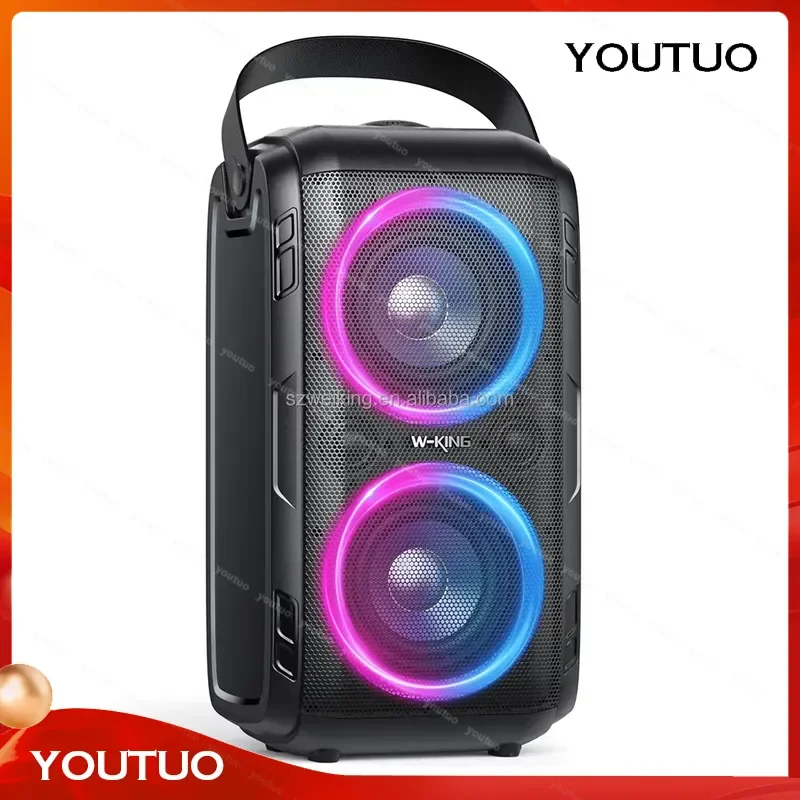 W-King T9 Party Speaker Bluetooth High Volume 10H Playtime with Wireless UHF Microphone   Outdoor Parties