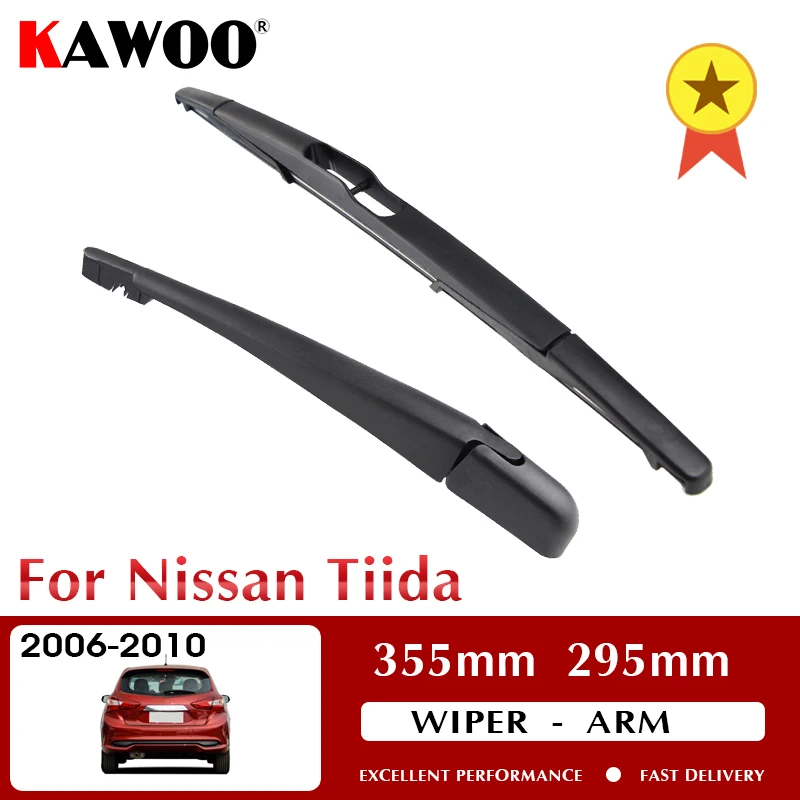 

KAWOO Car Rear Wiper Blade Blades Back Window Wipers Arm For Nissan Tiida Hatchback 2006-2010 355mm Windscreen Wiper