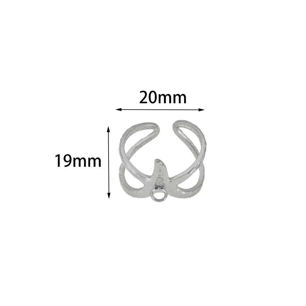 5pcs Stainless Steel Adjustable Ring Settings for DIY