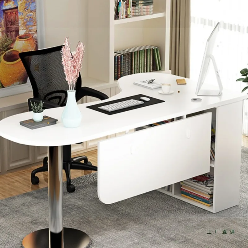Simple curved corner learning desk computer desk pet hospital outpatient treatment heart consultation table