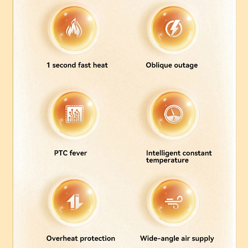 

New Portable Heater Mini Electric Heater Plug in Wall Room Heater Home Appliance Timed Rapid Heating For Office Bedroom Home