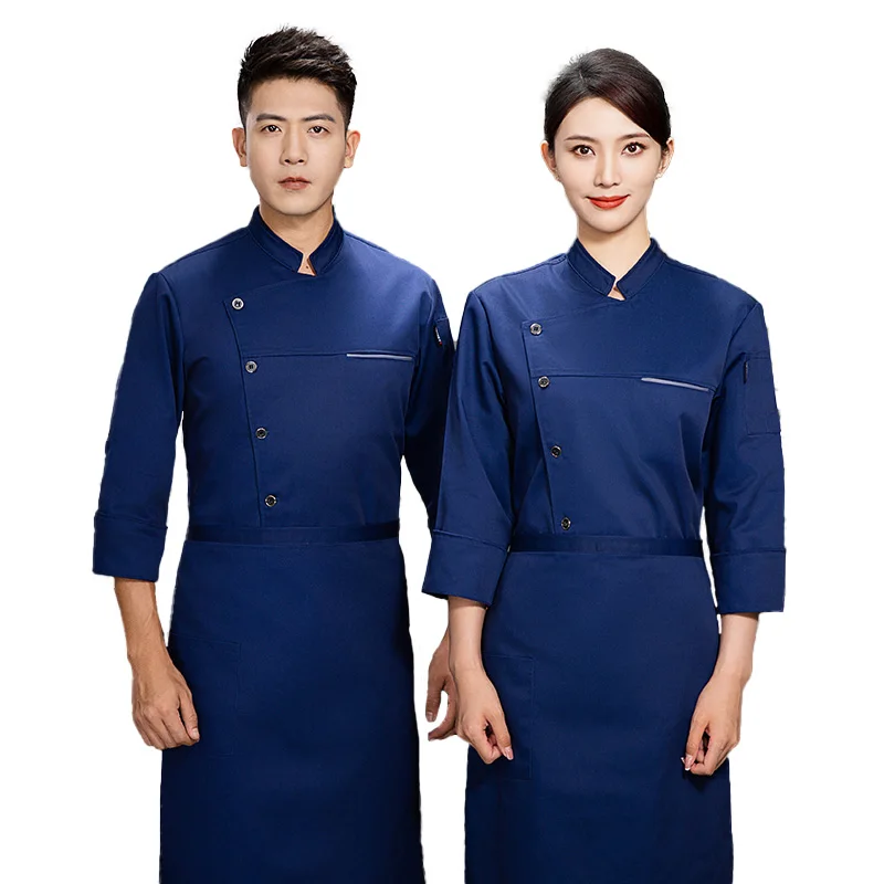 Unisex Hotel Restaurant Ober Chef Uniform Lange Mouw Cook Coat Mannen Vrouwen Hotel Kantine Keuken Kostuum Bakkerij Werk Shirt