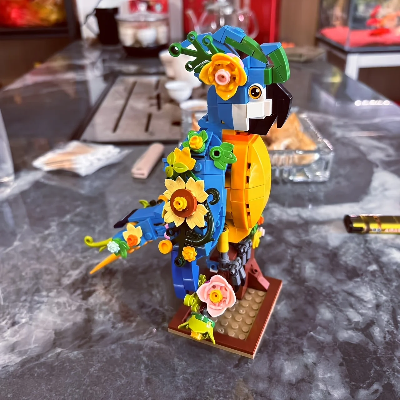 Papageien-Modellbausteine, geeignet für die Dekoration von Zuhause und Wohnzimmer, ideale Geschenke für Feiertage und Geburtstage