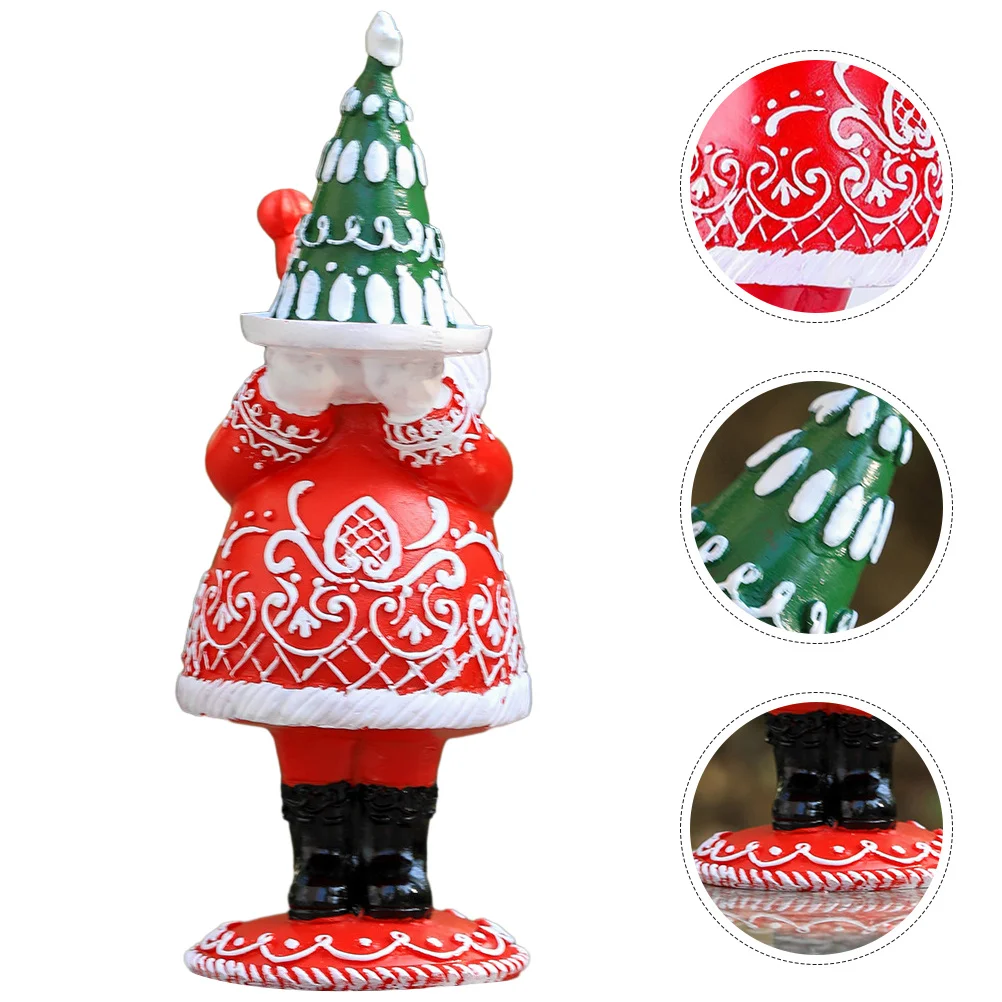 

Christmas Miniature Resin Santa Ornament Compact Xmas Decoration Lovely Desktop Ornament for Holiday Gift Christmas Miniatures