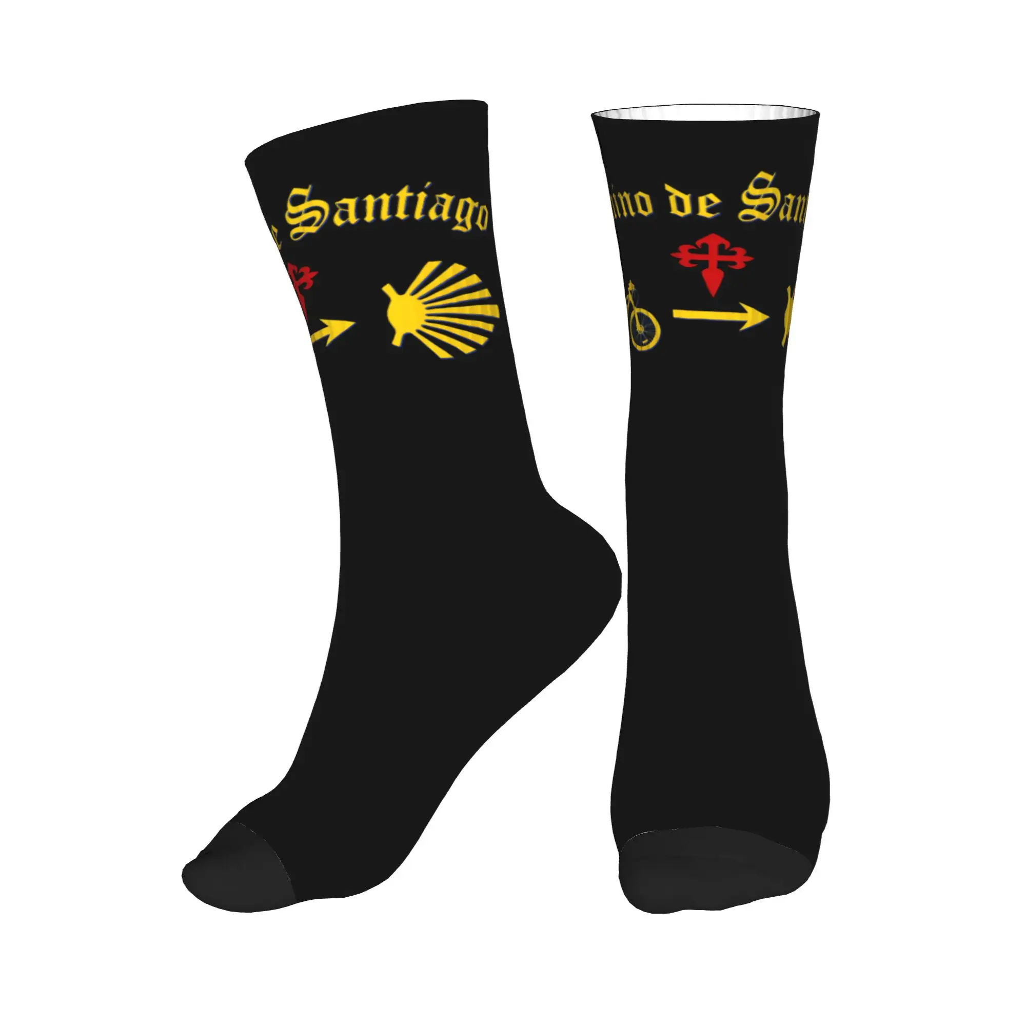 

Buen Camino de Santiago Mens Crew Socks Unisex Cool 3D Printed Dress Socks