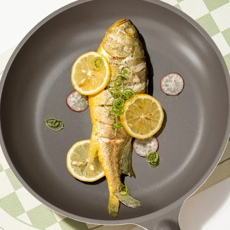 Factory Healthy Uncoated Flat Bottom Pot Ceramic Non stick Household Small Fried Egg God Steak Electromagnetic Oven Available