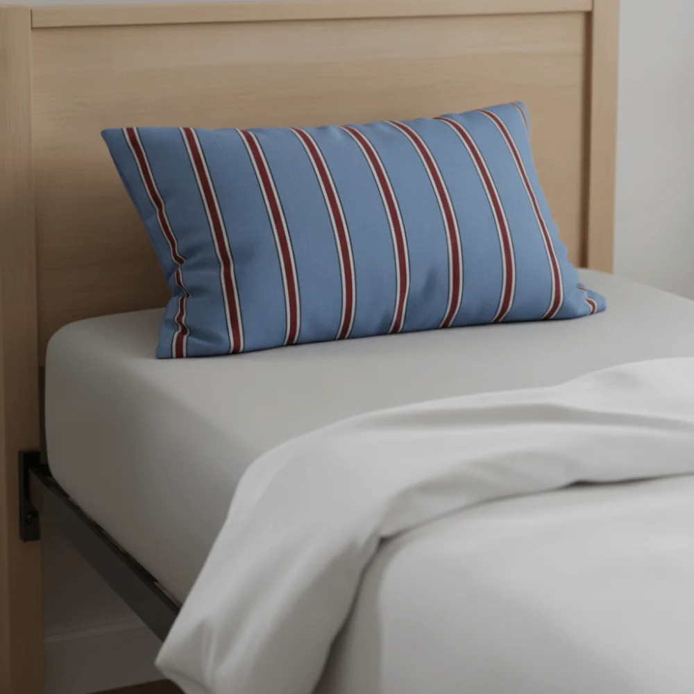 Cotton Stripe Pattern Single Pillowcase Rectangle Washable Student Pillowcase Skin-friendly Envelope Opening Design