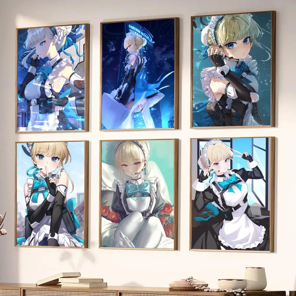 Anime Game Blue Archive Asuma Toki Poster Stickers Living Room Bedroom Entrance Cafe Wall Art Decoration Painting