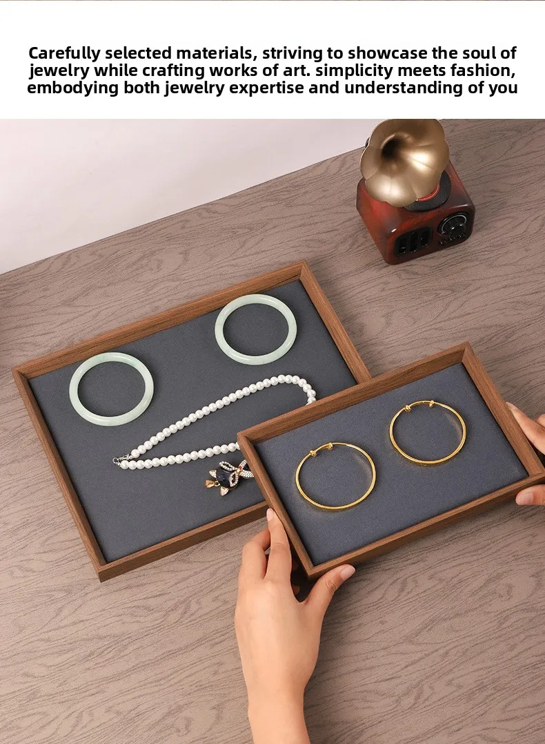 Jewelry Look Empty Tray Black Walnut Wooden Display Tray Jewelry Storage Bracelet Ornament Necklace
