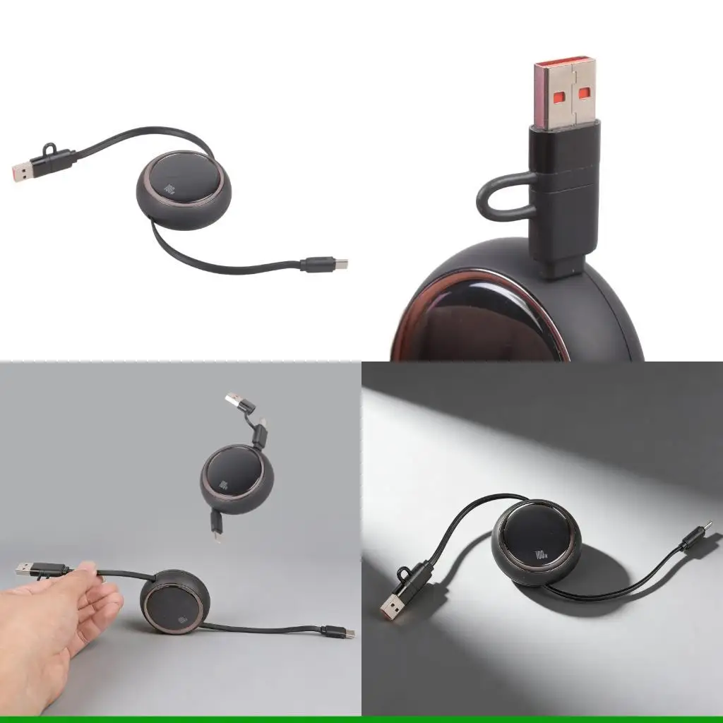 U55C USB C Telescoping Cable for 100W Fast Charging Compatible Smartphones Laptops Tablets