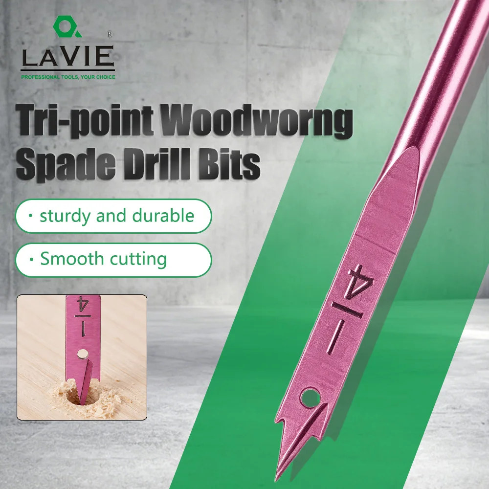 LAVIE Carbide Tipped Brad Point Drill Bit Set, 1/4