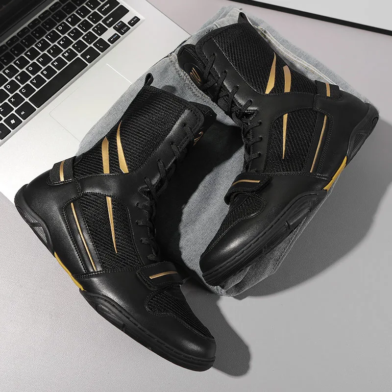 Profesyonel Erkek güreş botları Erkek Büyük Boy 38-47 Erkek Boxer Boks spor ayakkabılar Nefes Gençlik Derin Squat Eğitim Spor Ayakkabı